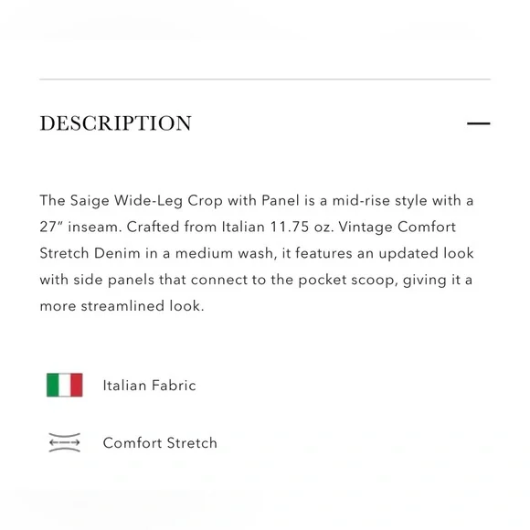 Ag saige wife leg panel crop jeans size 28
( i have two pair for sale ) - Picture 7 of 11